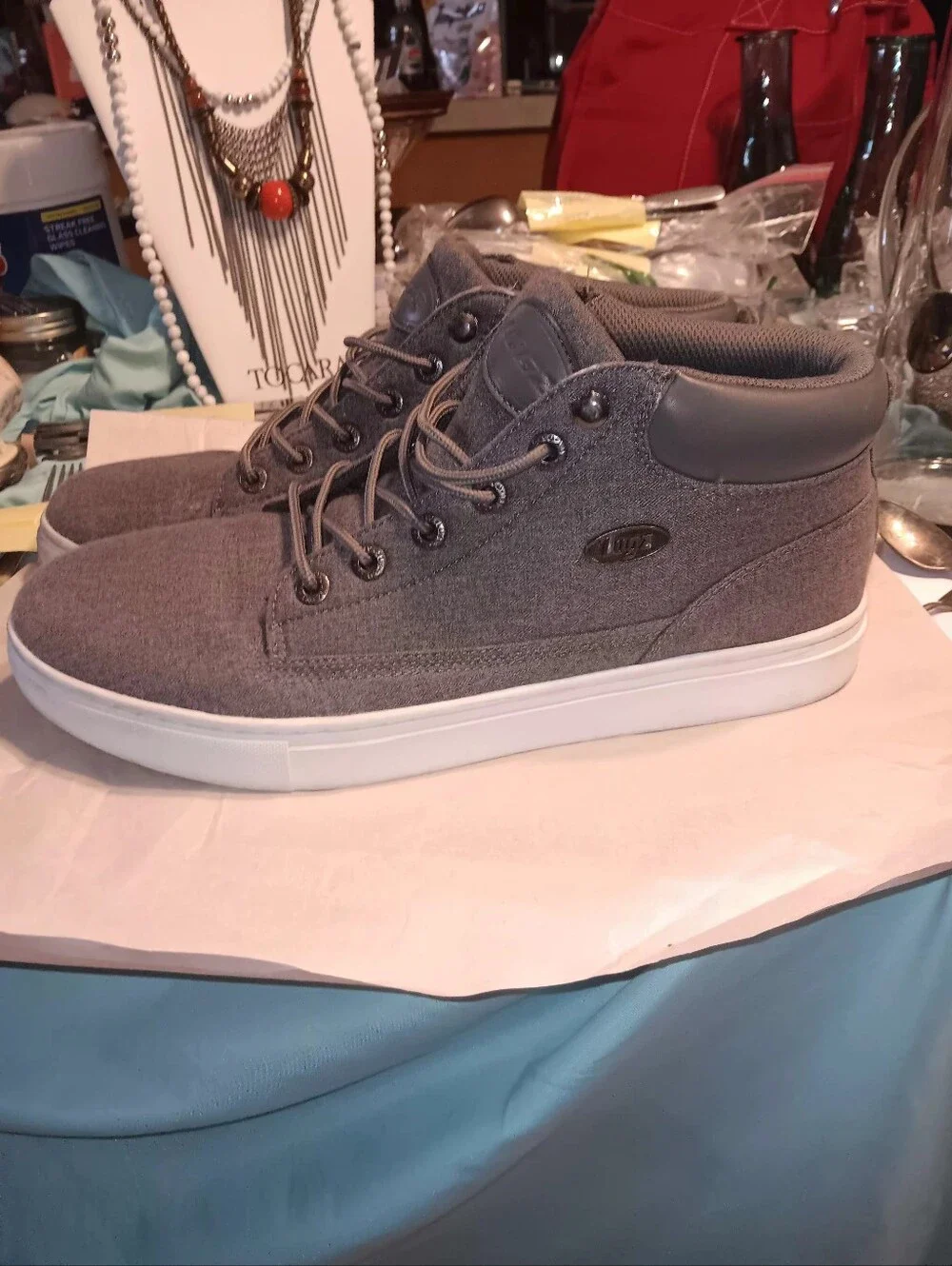Lugz Mens Ankle Boots In Grey Tweed Sz 12 Casual Party Travel